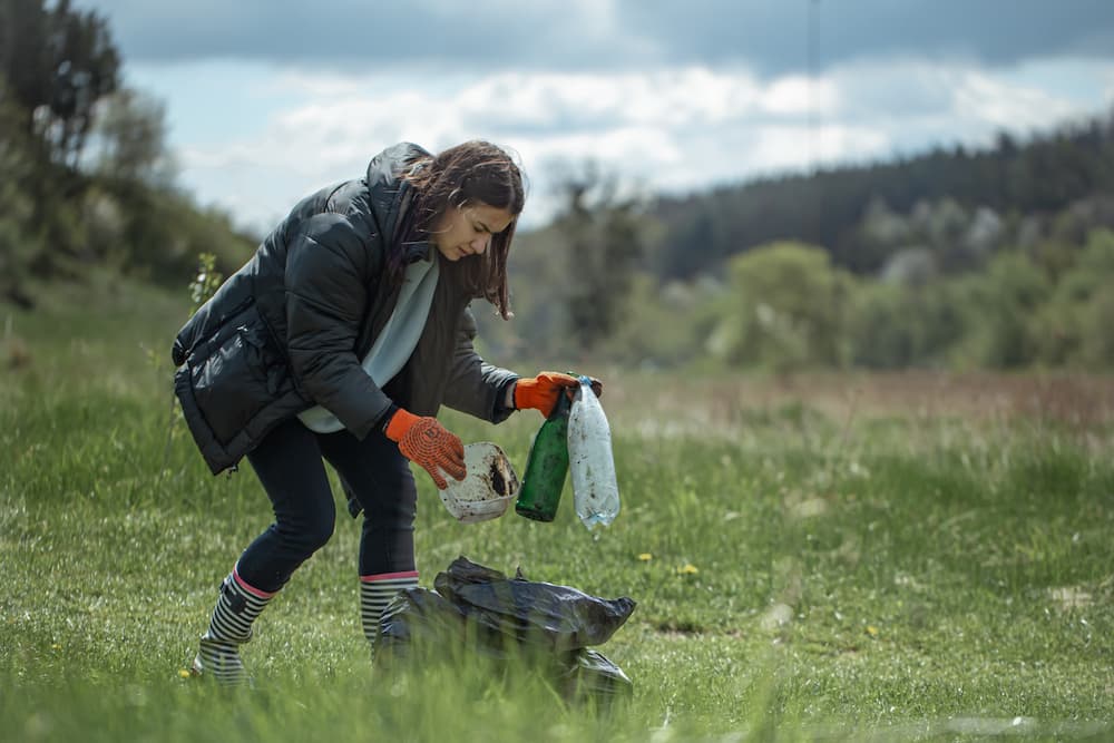 women Cleaning up the mess.