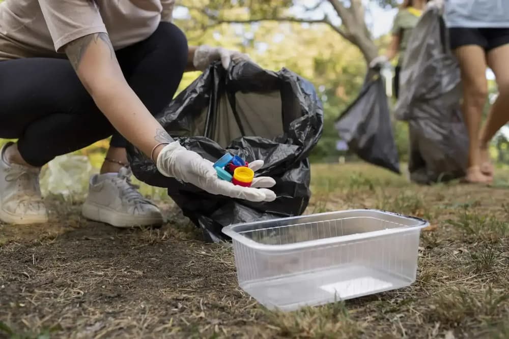 person collecting waste